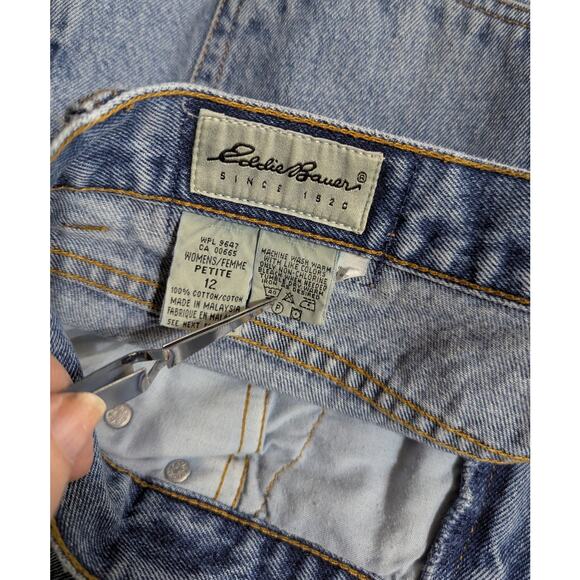 Eddie bauer Vtge 90's Womens  Mom Jeans Sz 12P W30"Rise12"Hip44 Ins27.5 Bottom - Picture 2 of 7